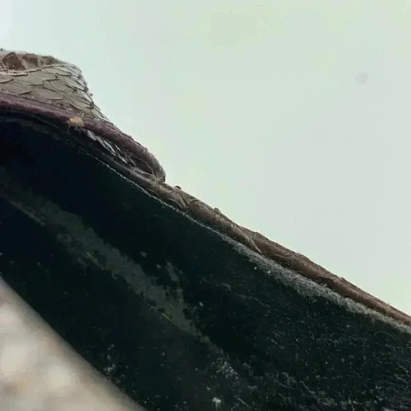 Canessa womens heels size 8 AA brown snakeskin bow vintage 80s - Picture 13 of 15